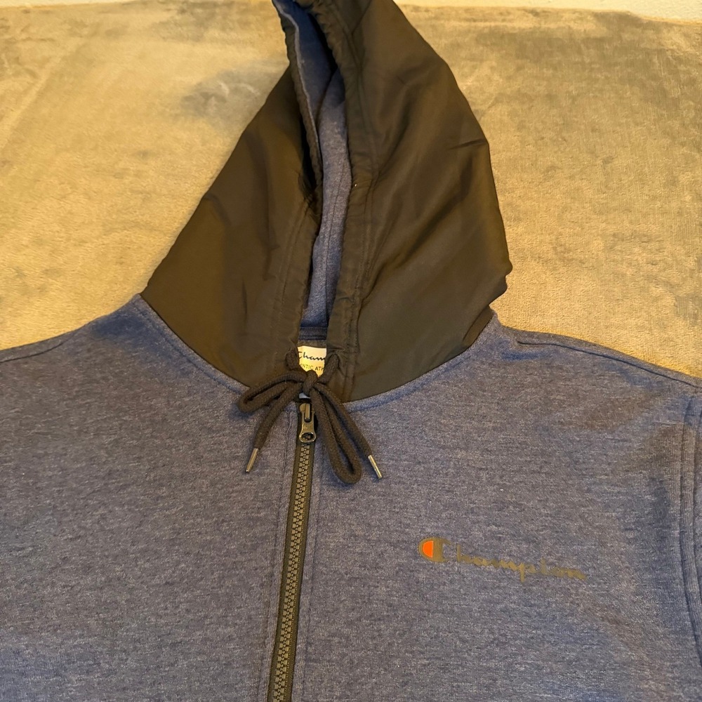 Champion Authentic Athleticwear Hoodie Mens Extra Large Blue Quarter Zip Pockets
